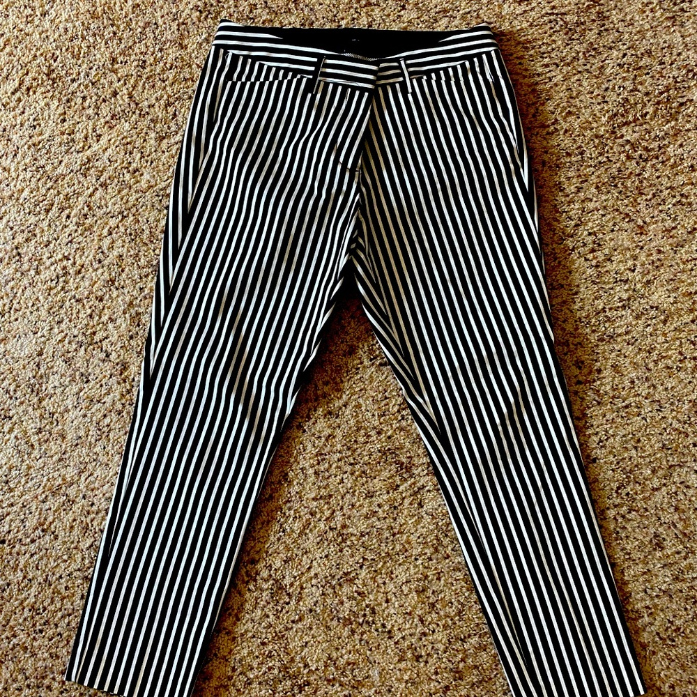 INC black & white striped ankle pants.